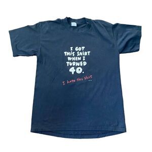 Vintage 40th Bday Shirt Black Large Single Stitch